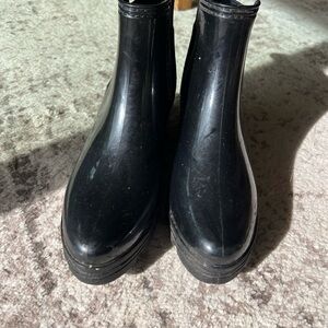 Stylish Black Ankle Rain Boots